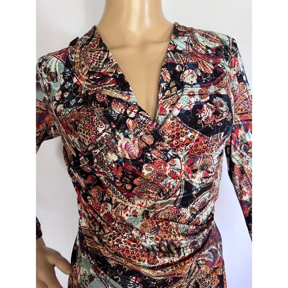 Peruvian Connection Imari wrap dress Size XS Extra Small - Picture 3 of 7